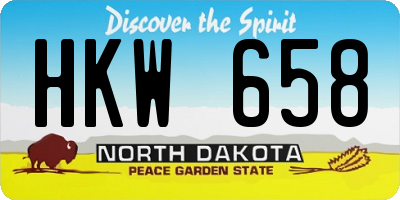 ND license plate HKW658