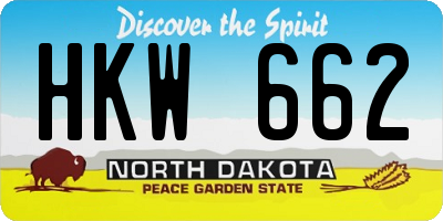 ND license plate HKW662
