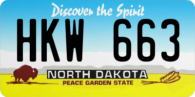 ND license plate HKW663