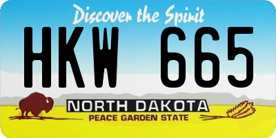 ND license plate HKW665