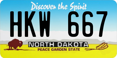 ND license plate HKW667