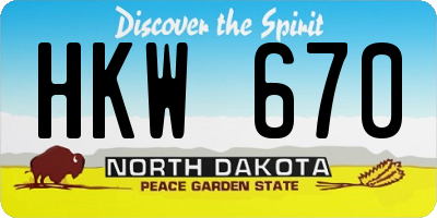 ND license plate HKW670