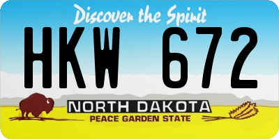 ND license plate HKW672