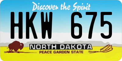 ND license plate HKW675