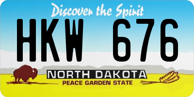 ND license plate HKW676