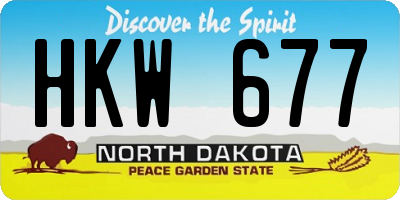 ND license plate HKW677