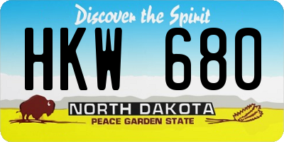 ND license plate HKW680