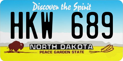 ND license plate HKW689