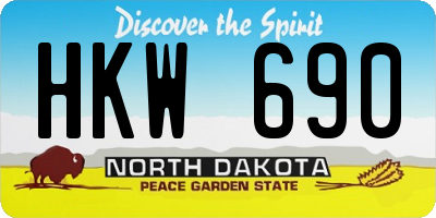 ND license plate HKW690