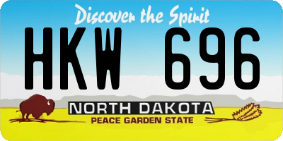 ND license plate HKW696