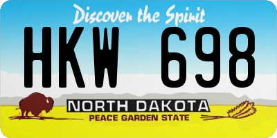 ND license plate HKW698