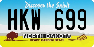 ND license plate HKW699