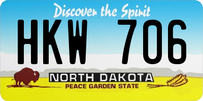 ND license plate HKW706