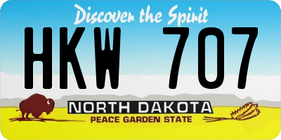 ND license plate HKW707