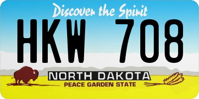 ND license plate HKW708