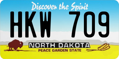 ND license plate HKW709