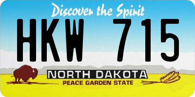 ND license plate HKW715