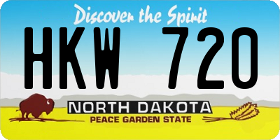 ND license plate HKW720
