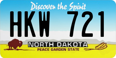 ND license plate HKW721