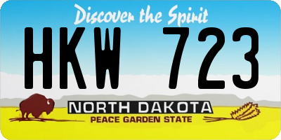 ND license plate HKW723