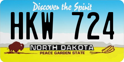 ND license plate HKW724