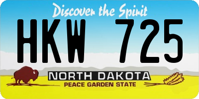 ND license plate HKW725