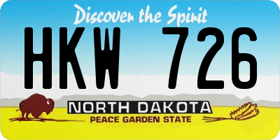 ND license plate HKW726