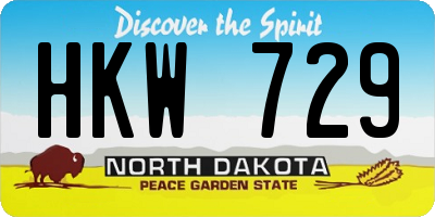 ND license plate HKW729