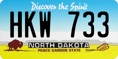 ND license plate HKW733