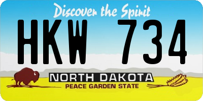 ND license plate HKW734