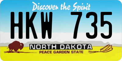 ND license plate HKW735