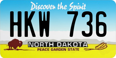 ND license plate HKW736