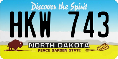 ND license plate HKW743