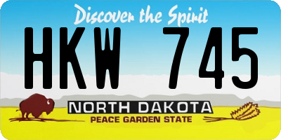 ND license plate HKW745