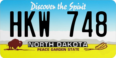 ND license plate HKW748