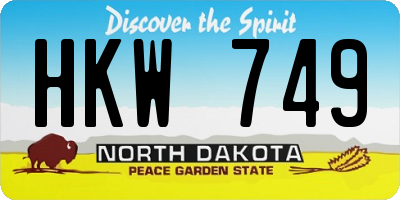 ND license plate HKW749