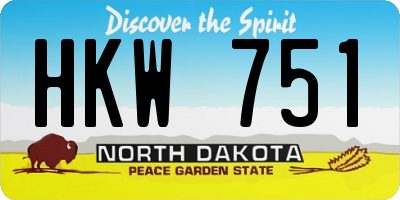 ND license plate HKW751