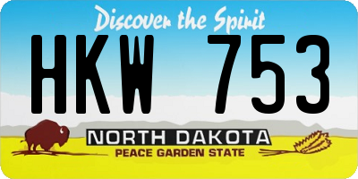 ND license plate HKW753