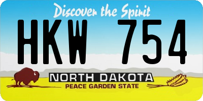 ND license plate HKW754