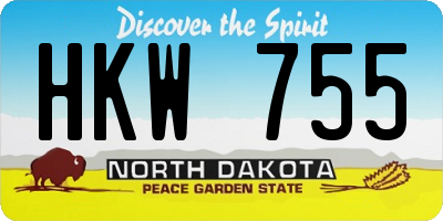 ND license plate HKW755