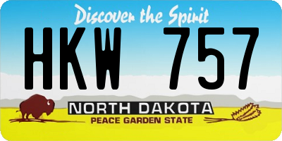 ND license plate HKW757