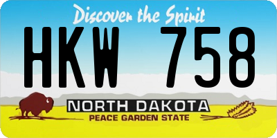 ND license plate HKW758