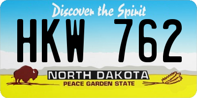 ND license plate HKW762