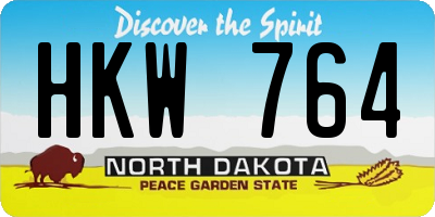 ND license plate HKW764