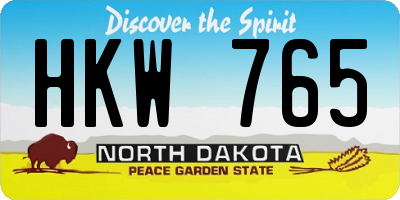 ND license plate HKW765