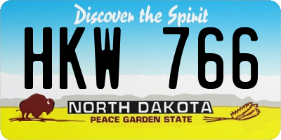 ND license plate HKW766
