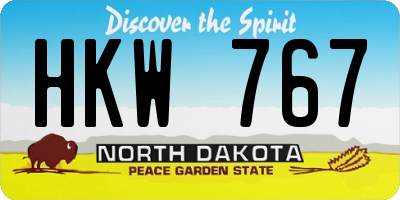 ND license plate HKW767