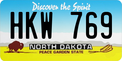 ND license plate HKW769