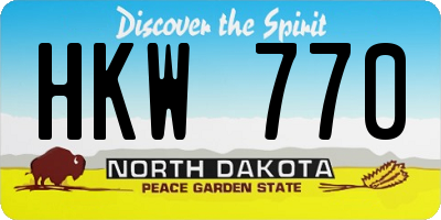 ND license plate HKW770