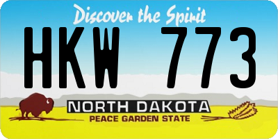 ND license plate HKW773